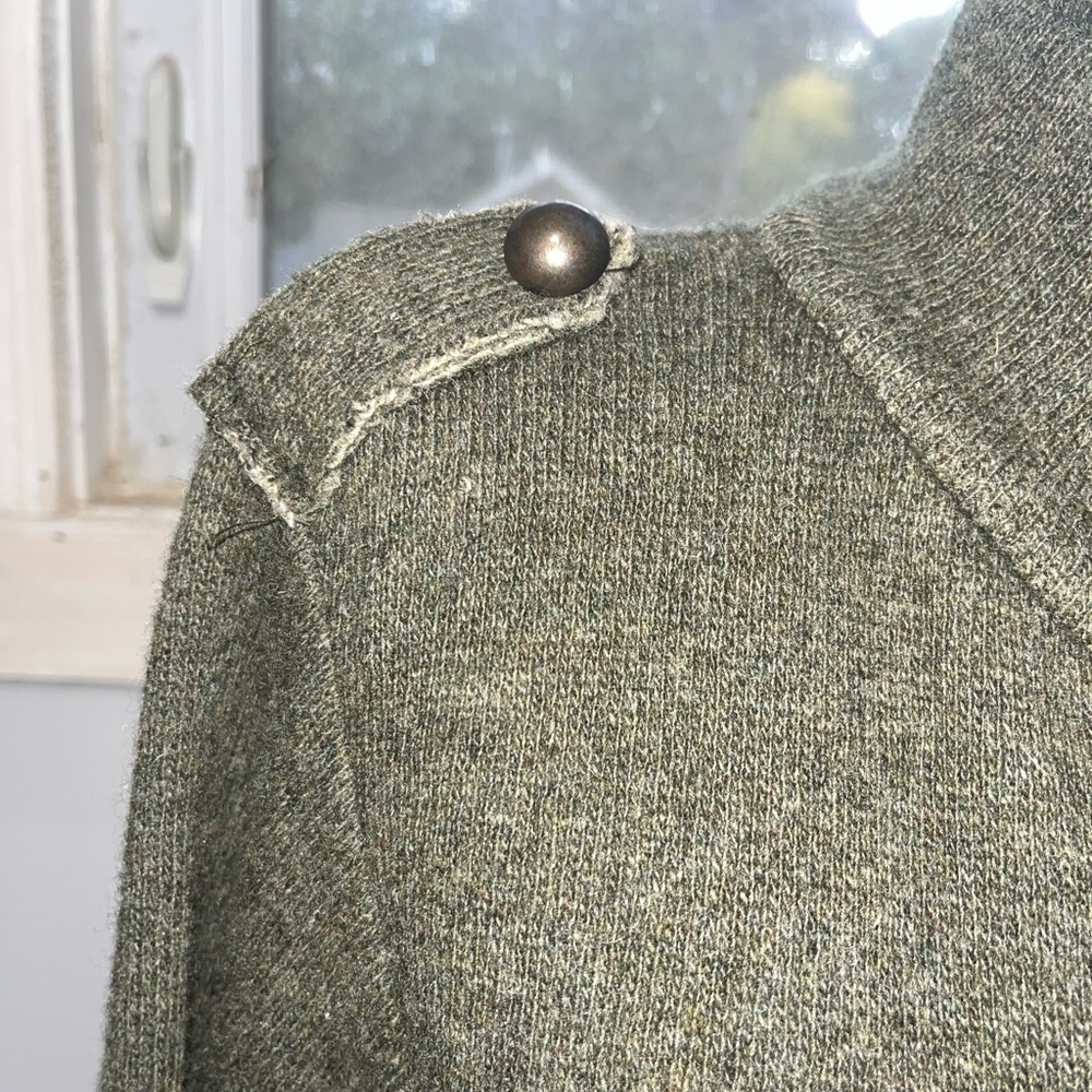 Italy Italian Wool Military jacket fitted button Sweater coat warm coz… - Picture 7 of 14